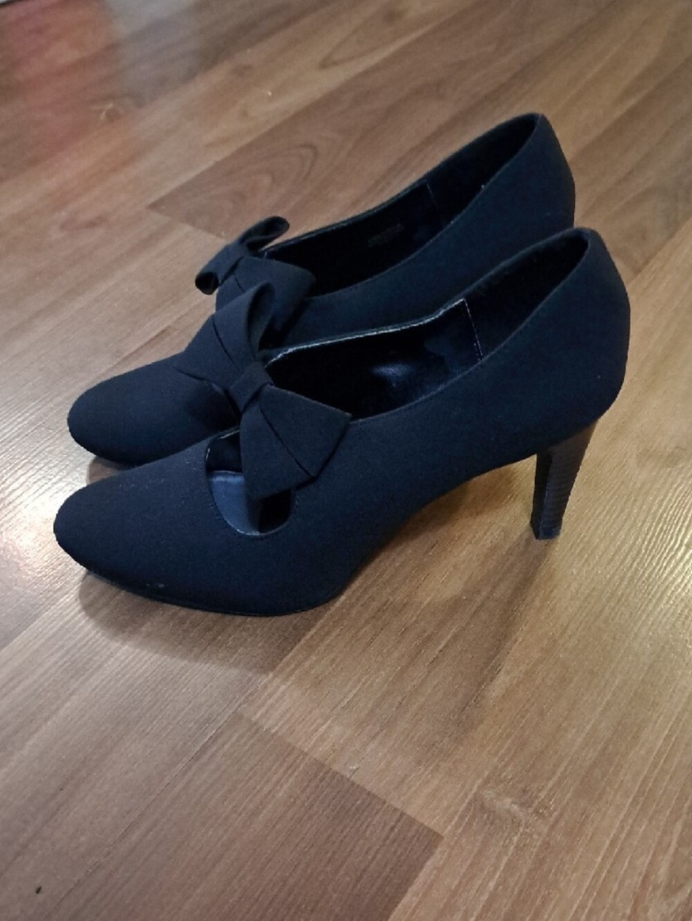 Ann Marino Black Bow Mary Jane Heels
